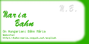 maria bahn business card