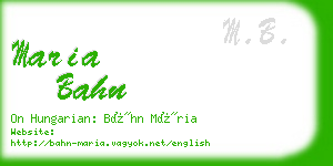 maria bahn business card